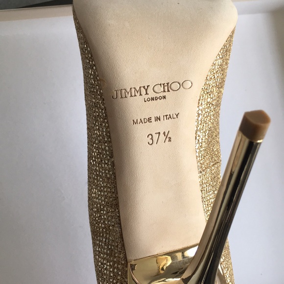 NEW Jimmy Choo Gold Glitter Anouk - Size 7.5 - Picture 5 of 6